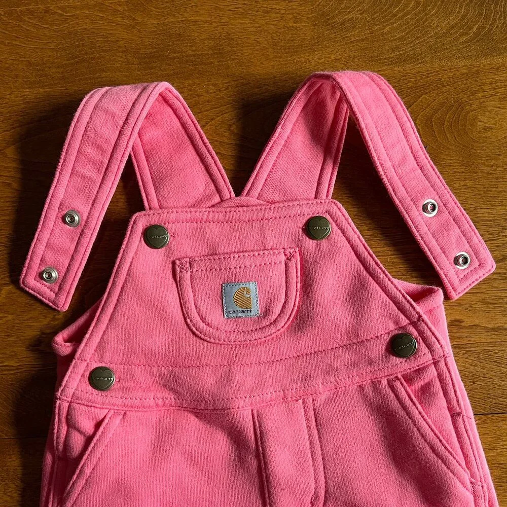 Carhartt pink soft overalls 9m NWOT
